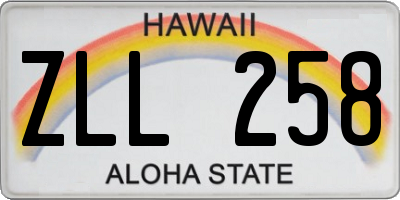 HI license plate ZLL258