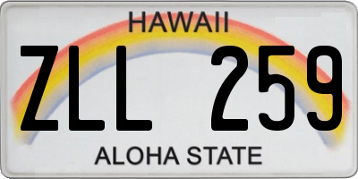 HI license plate ZLL259
