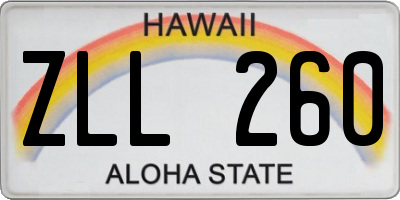 HI license plate ZLL260