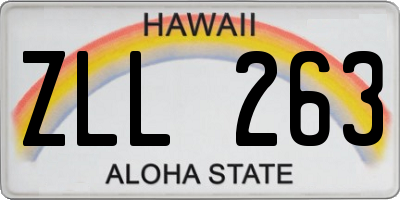 HI license plate ZLL263
