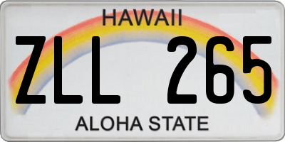HI license plate ZLL265