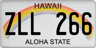 HI license plate ZLL266