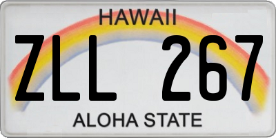 HI license plate ZLL267