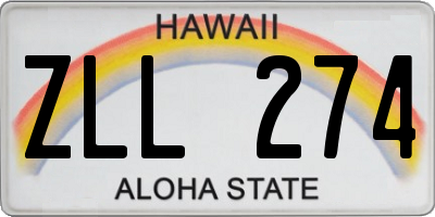 HI license plate ZLL274