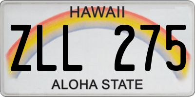 HI license plate ZLL275