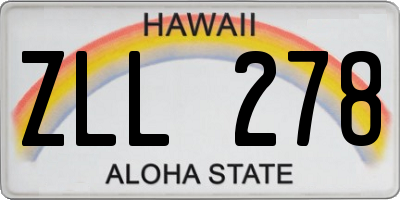 HI license plate ZLL278