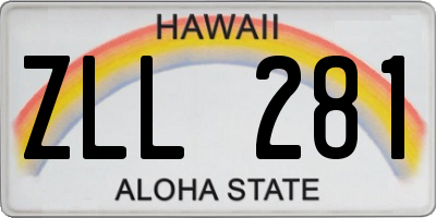 HI license plate ZLL281