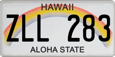 HI license plate ZLL283