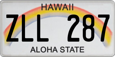 HI license plate ZLL287