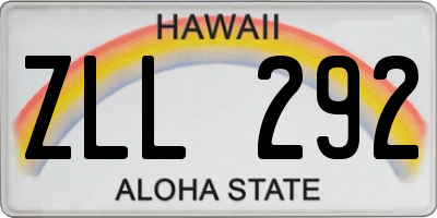 HI license plate ZLL292