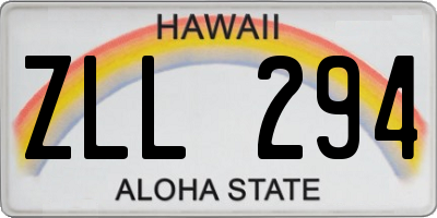 HI license plate ZLL294