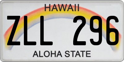 HI license plate ZLL296