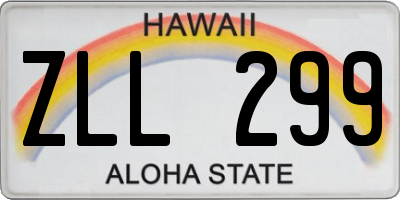 HI license plate ZLL299