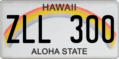 HI license plate ZLL300