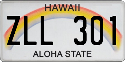 HI license plate ZLL301