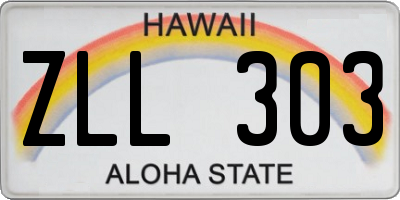 HI license plate ZLL303