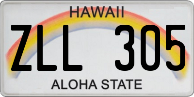 HI license plate ZLL305