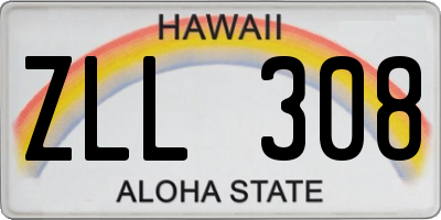 HI license plate ZLL308