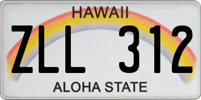 HI license plate ZLL312