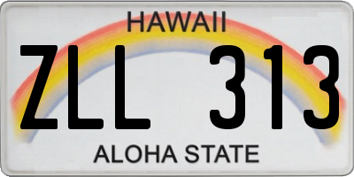 HI license plate ZLL313
