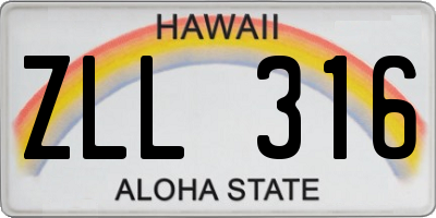 HI license plate ZLL316