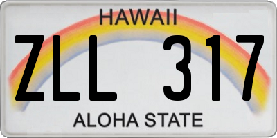 HI license plate ZLL317