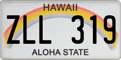 HI license plate ZLL319
