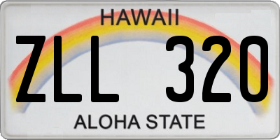 HI license plate ZLL320
