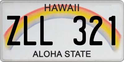 HI license plate ZLL321
