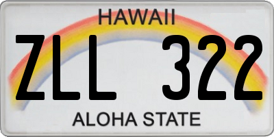 HI license plate ZLL322