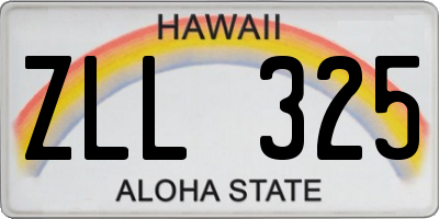 HI license plate ZLL325