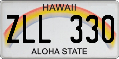 HI license plate ZLL330