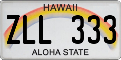 HI license plate ZLL333
