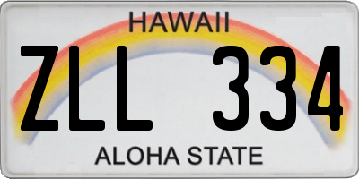 HI license plate ZLL334