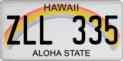 HI license plate ZLL335