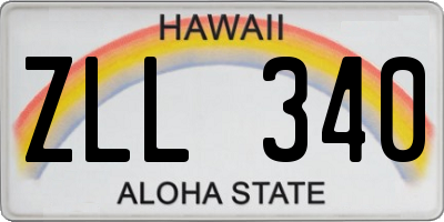 HI license plate ZLL340