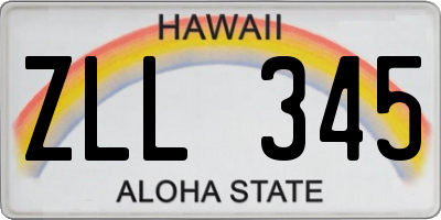 HI license plate ZLL345