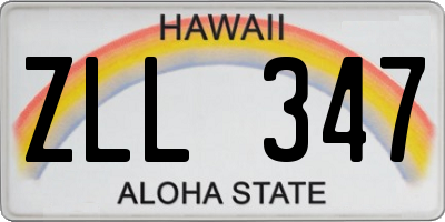 HI license plate ZLL347
