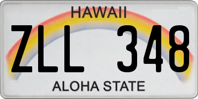 HI license plate ZLL348