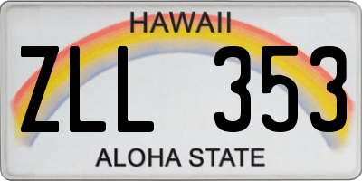 HI license plate ZLL353