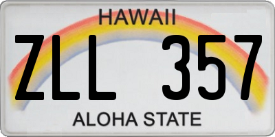 HI license plate ZLL357