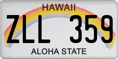 HI license plate ZLL359