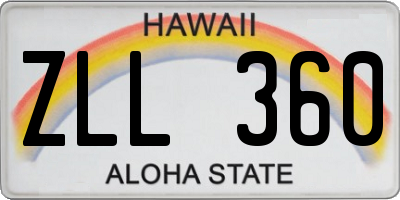 HI license plate ZLL360