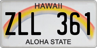 HI license plate ZLL361