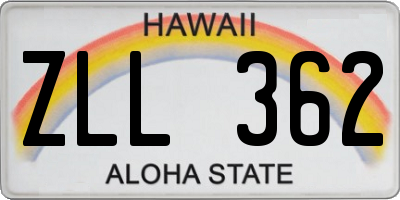 HI license plate ZLL362