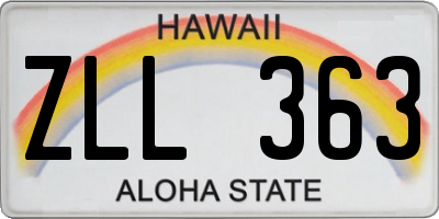 HI license plate ZLL363