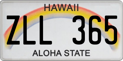 HI license plate ZLL365