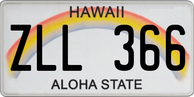 HI license plate ZLL366