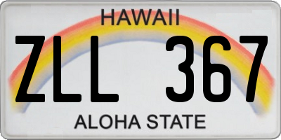 HI license plate ZLL367