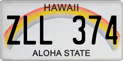 HI license plate ZLL374